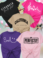 Women's Short Sleeve T-Shirts Set Polyester, Soft, Stretchy, Spring Summer