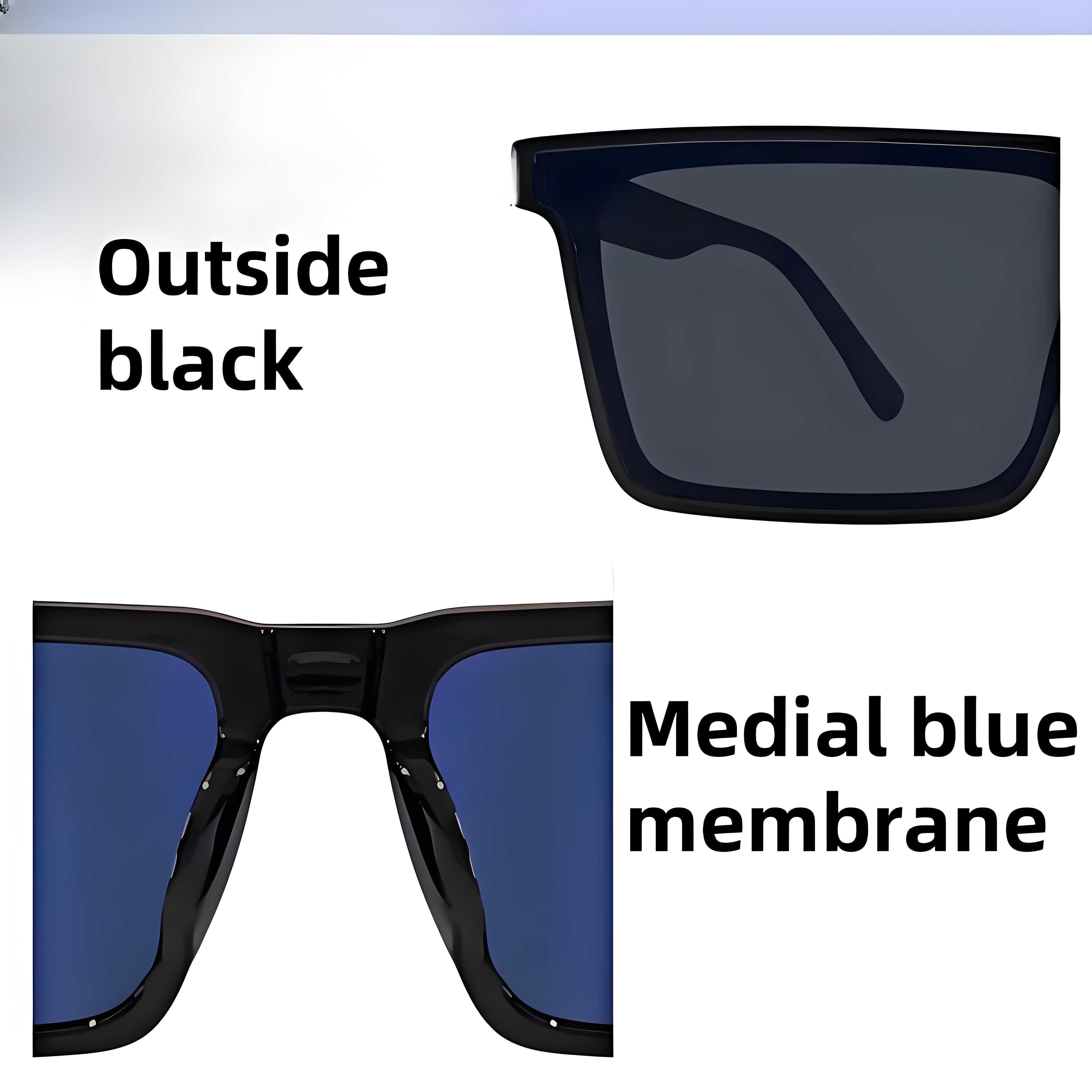 Black TR Frame Fashion Glasses for Men and Women for Beach and Outdoor Activities