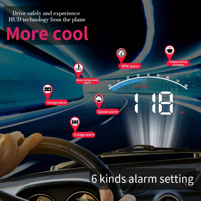 OBD2 Car Head-Up Display Speedometer with Alarm for Vehicles