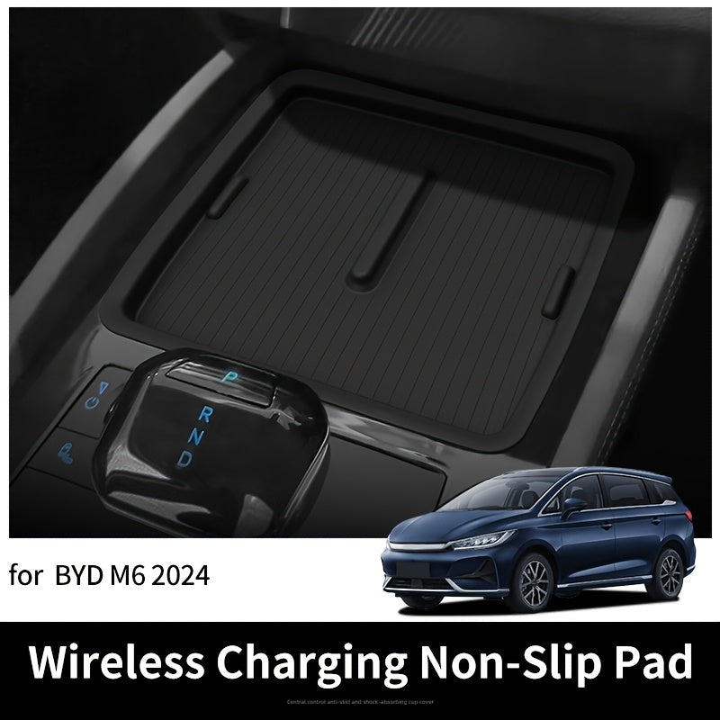 Wireless Silicone Car Center Console Mat for M6 2024–2025 Anti-Slip Waterproof