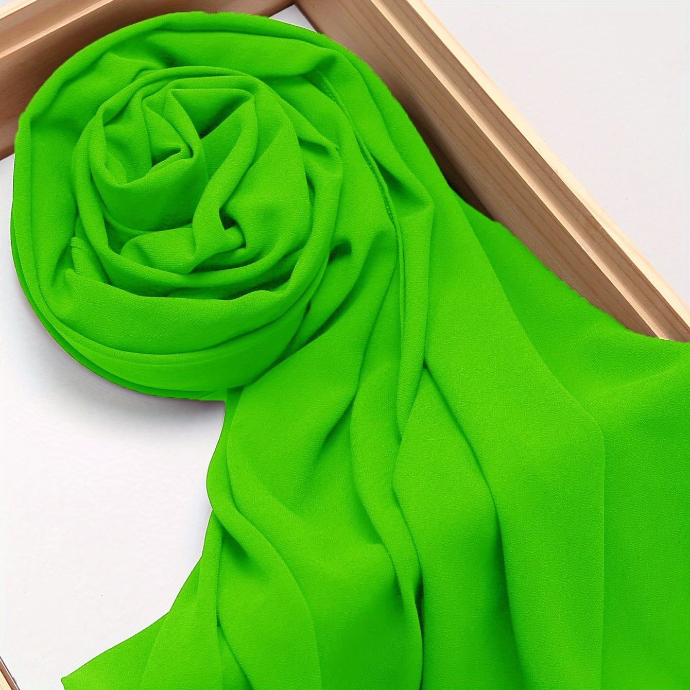 Woven Polyester Chiffon Hijab Scarf Solid Color Lightweight Muslim Head Cover for Casual Ramadan