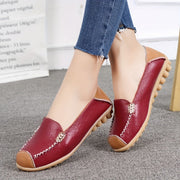 Women's Slip-On Loafers with Round Toe, Lightweight Synthetic Upper