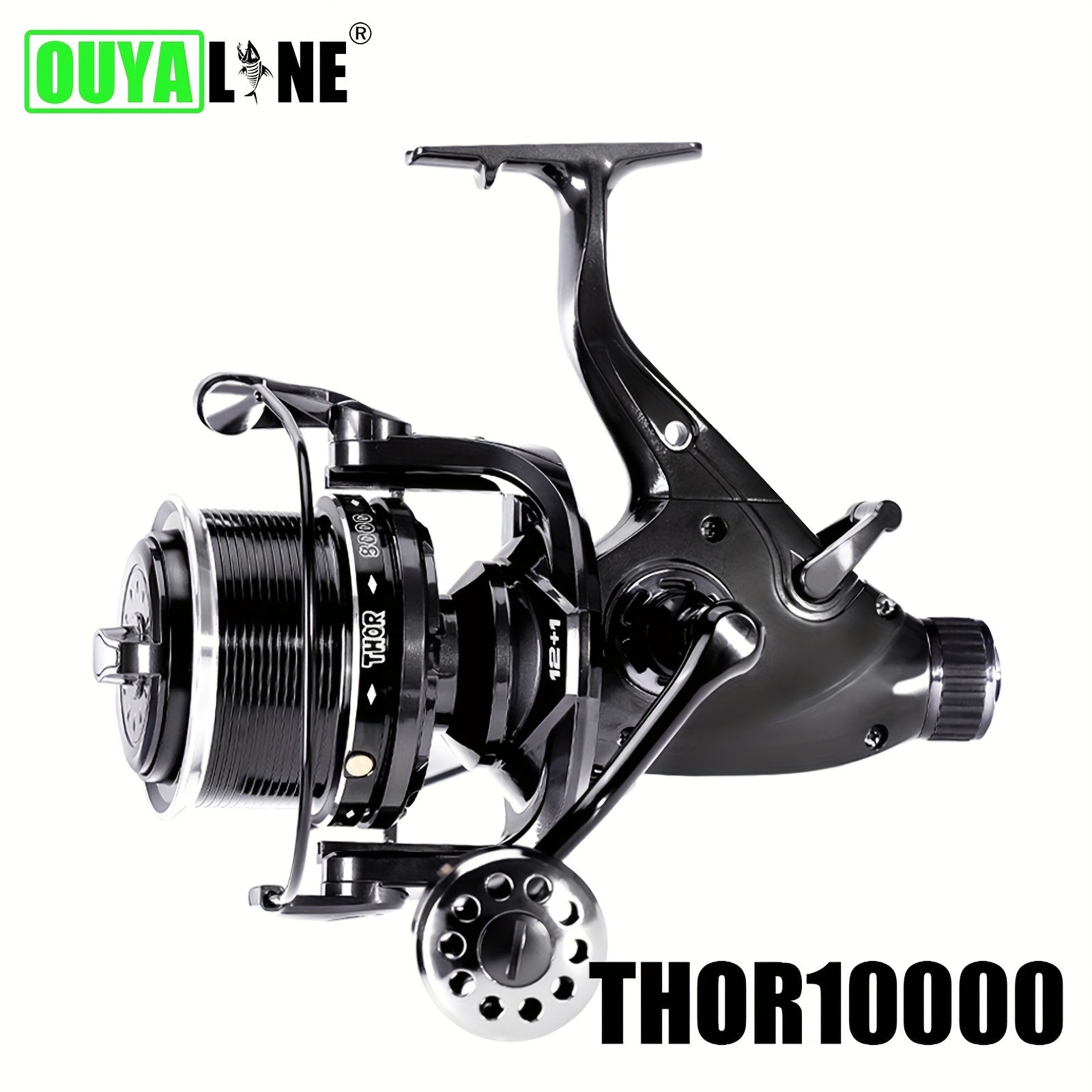 Spinning Fishing Reel 7+1BB Aluminum Alloy 10-25kg Double Drag Carp Tackle