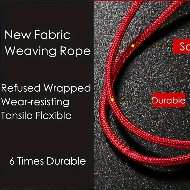 Nylon Braided 3-in-1 Fast Charging Cable for Mobile Phones and Tablets 1.2M