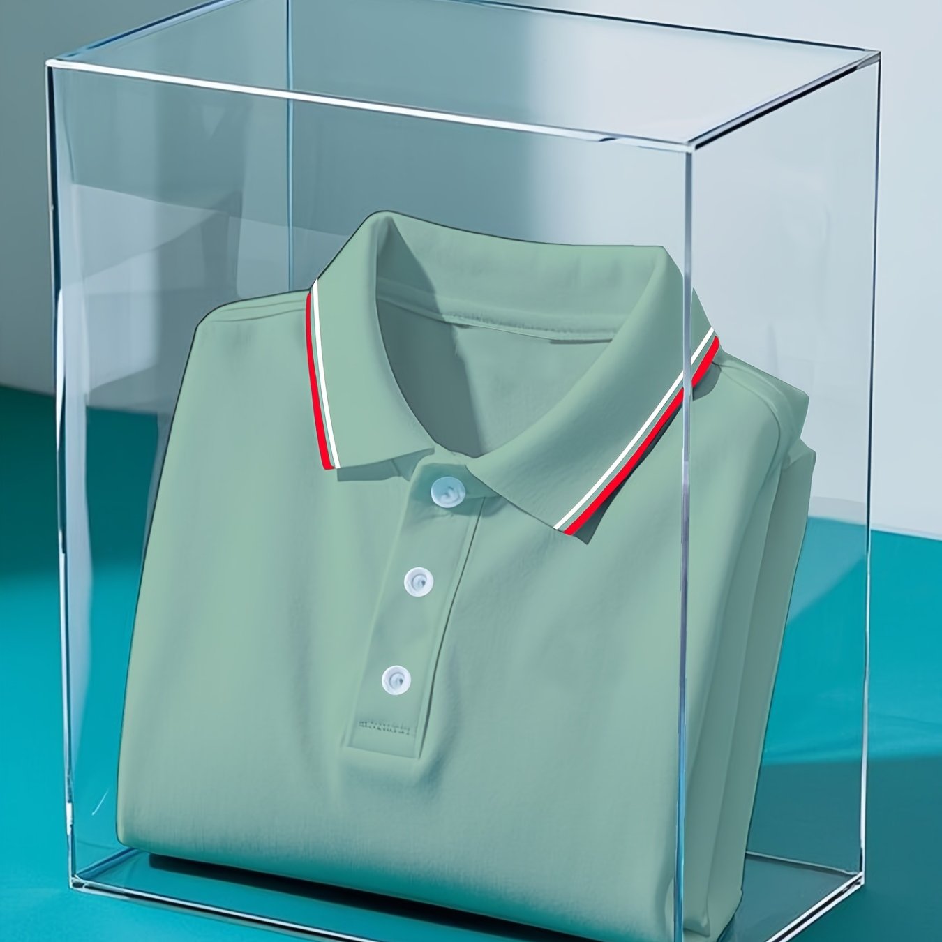 Men's Polyester Solid Color Polo Shirt with Button Casual Business Style