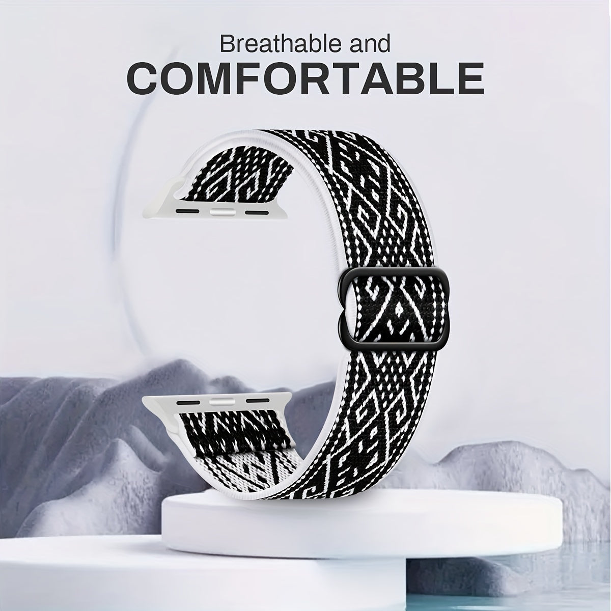 Stretchy Nylon Watch Band for Men Women Compatible with Apple Watch Series 1-8 Ultra SE 38mm 40mm 41mm 42mm 44mm 45mm