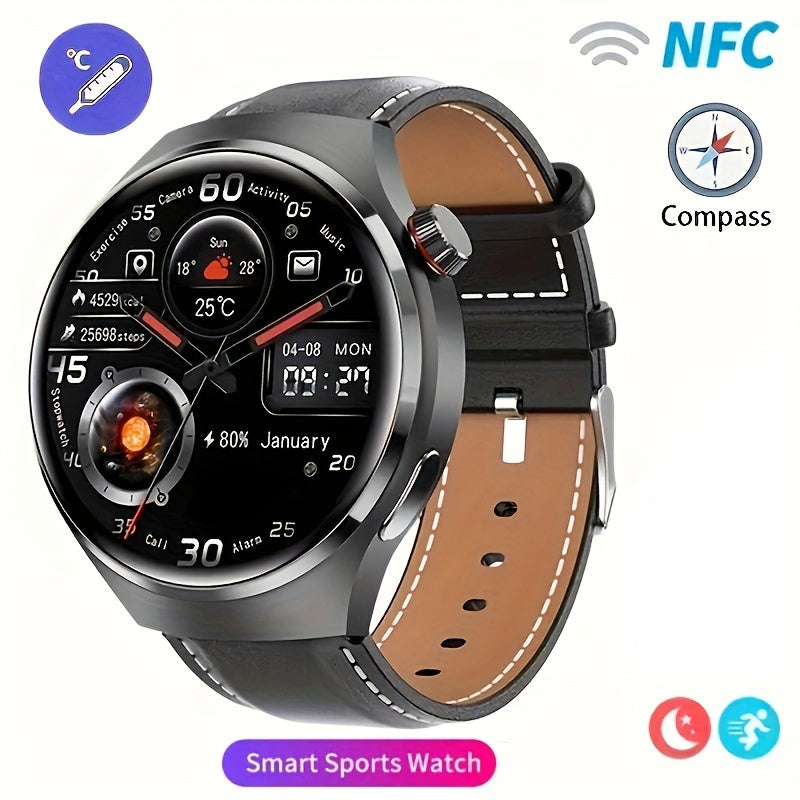 Men's Smart Watch 4 PRO 1.53-Inch AMOLED Display Wireless Call Multi Sport