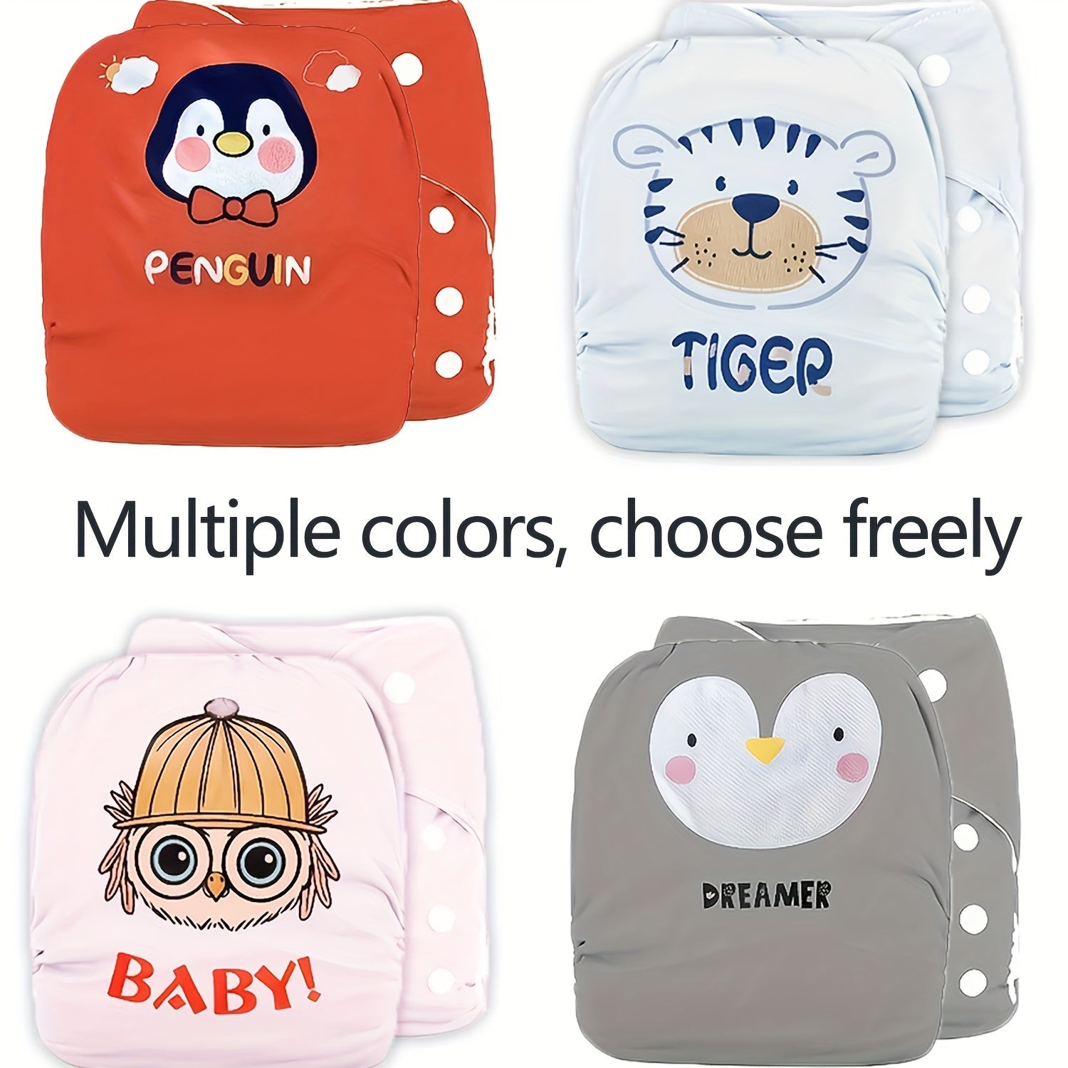 Kichkina o‘quv shartlari 0-3 yosh 2 ta qayta ishlatiladigan mato pamperslari, sozlanadigan bosqichlar bilan