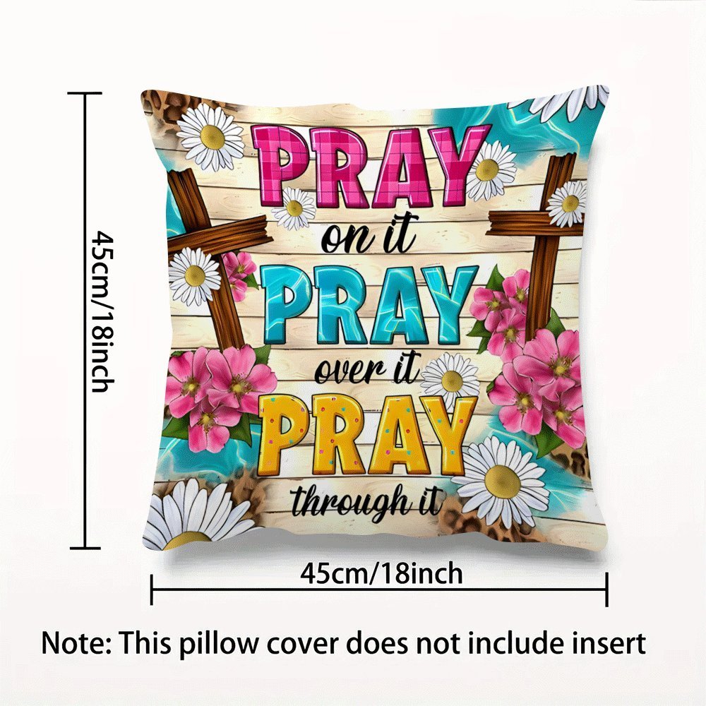 Bible Verse Pillowcase 18x18 Inch Square Home Decor Zipper Closure Pillow Core Not Included