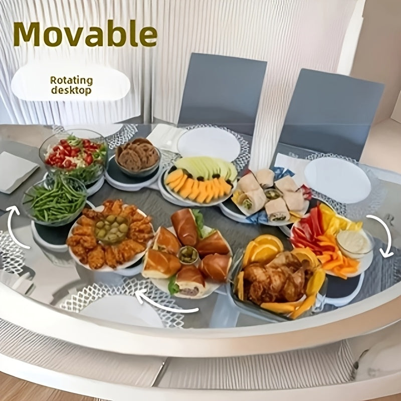16-Piece Expandable Lazy Susan Turntable for Kitchen and Dining Rectangular Oval Tables