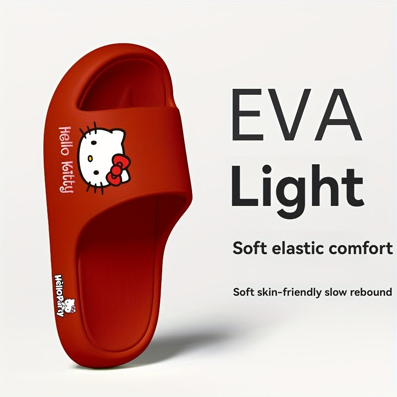 Girl/non-Slip Bath Slippers EVA Shower Shoes Red and White