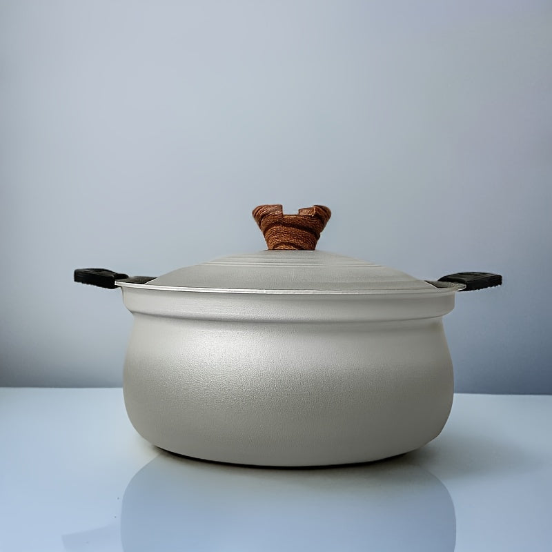 22cm Double Ear Soup Pot Non-Stick Japanese Style Kitchen Cooking Tool Grey