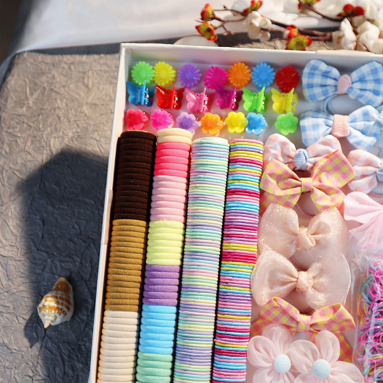 Women’s Hair Ties Set of 2160 Floral Butterfly Print Disposable Elastic Hair Bands for Women