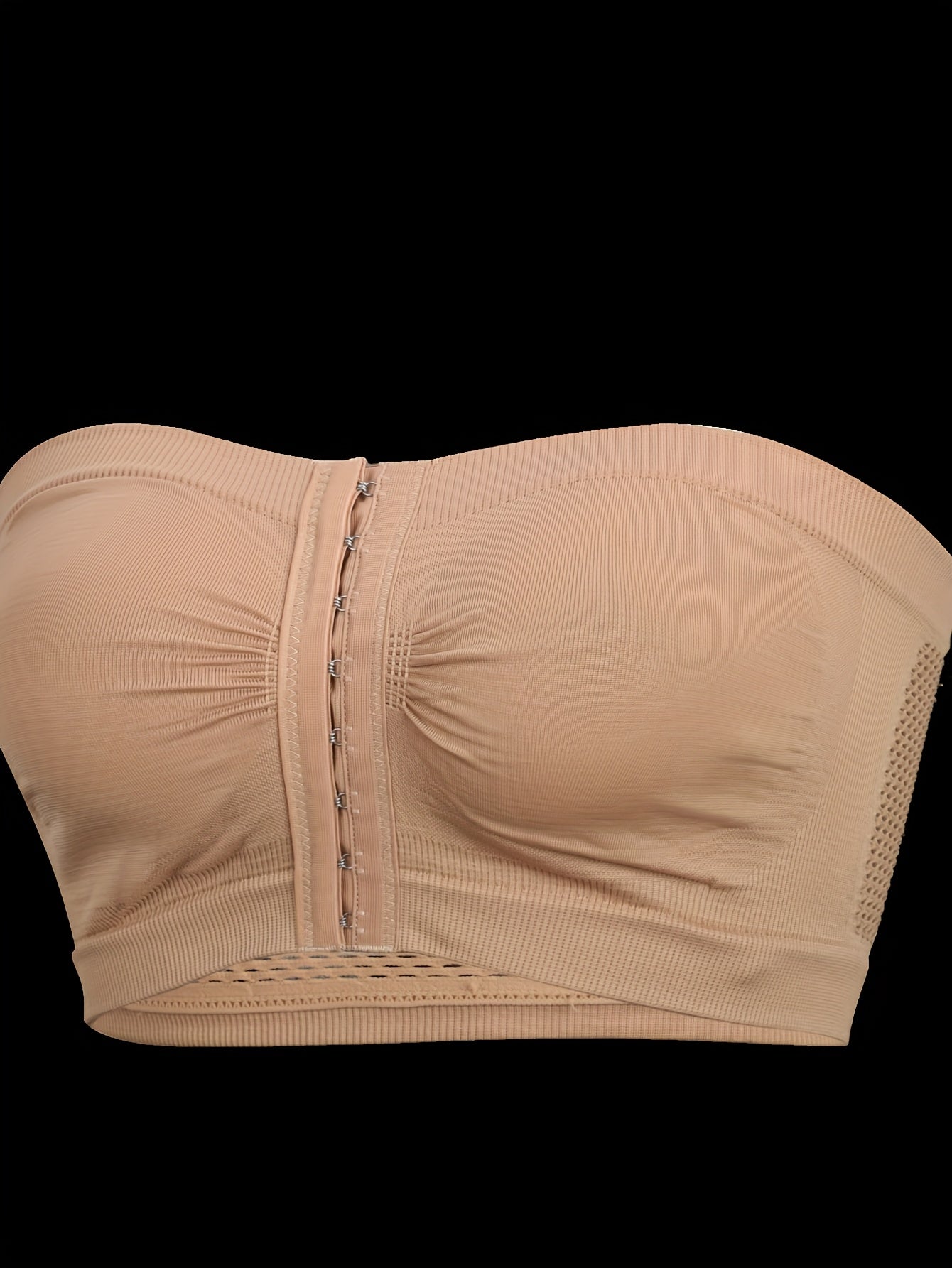 Plus Size Seamless Breathable No Underwire Bra With Front Closure