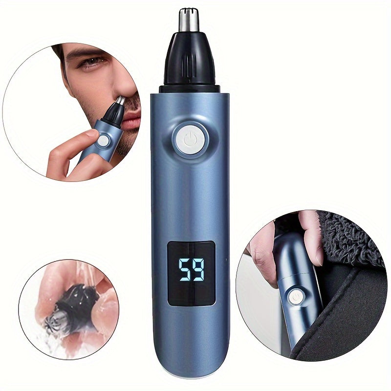 USB rechargeable ear and nose hair trimmer for men and women, travel-friendly