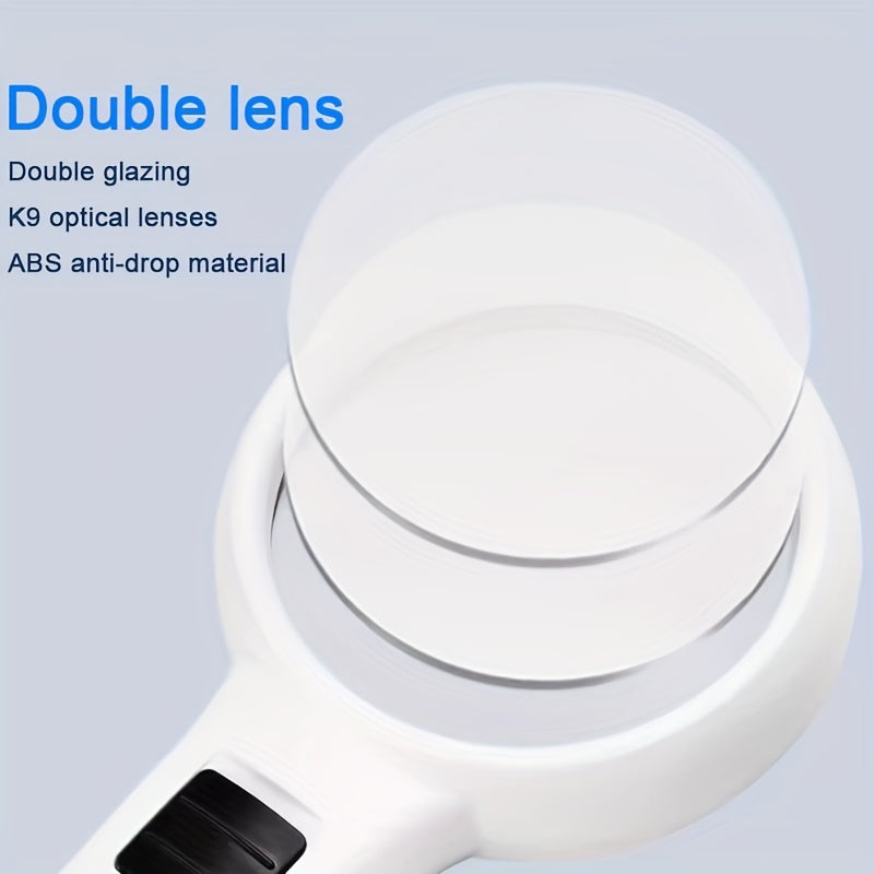 Handheld Magnifying Glass with 30X and 45X Lenses LED Light Pocket Size for Jewelry Reading