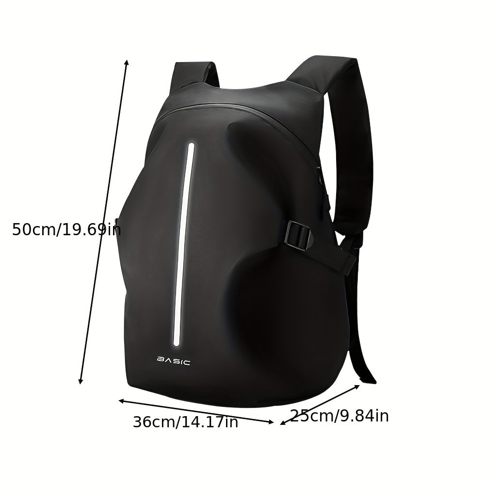Unisex Soft Shell Motorcycle Helmet Backpack Reflective Strips Black