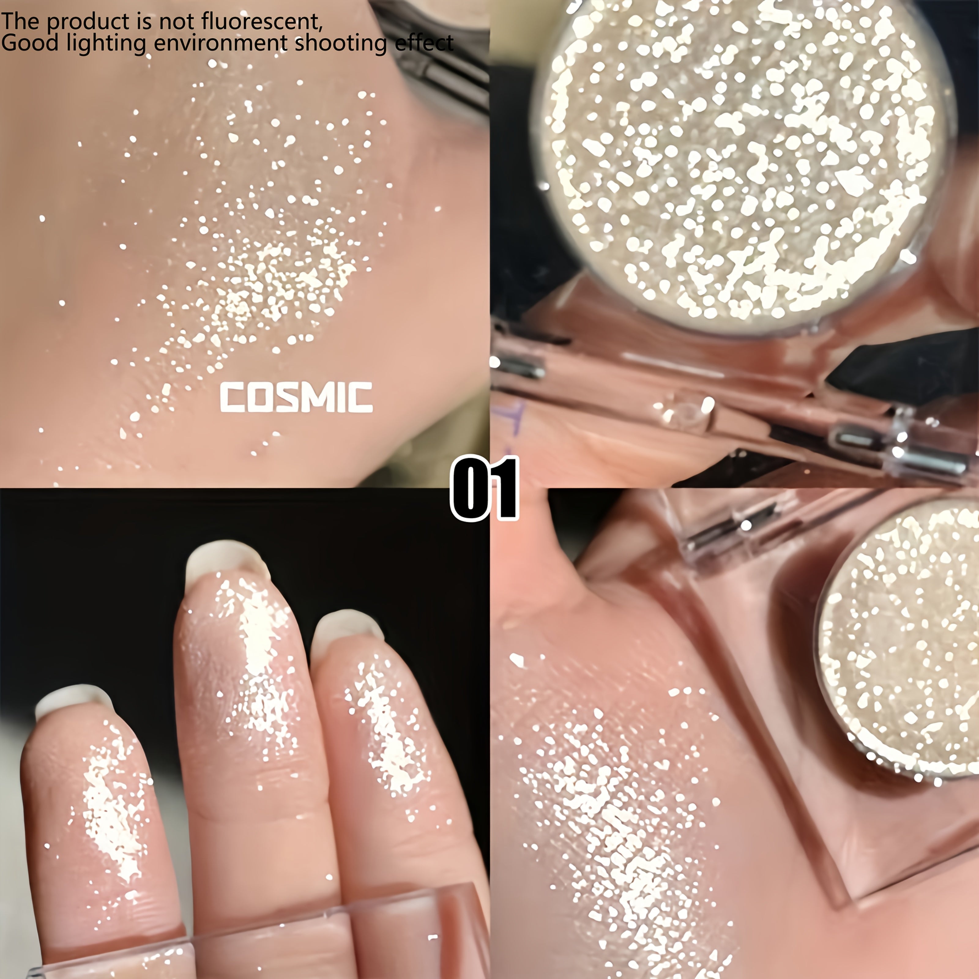 Sombras de ojos con purpurina para mujer, polvo brillante de un solo tono y alto brillo brillante