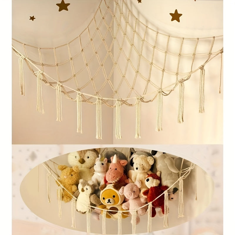 Katta to'ldirilgan hayvonlar saqlash g'ildiragi, yotoqxona uchun dekorativ o'yinchoq to'ri, yumshoq o'yinchoqlar uchun yoqimli tashkilotchidir.