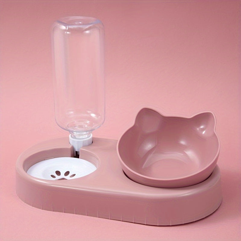 Mushuklar va kichik itlar uchun avtomatik suv idishi, to'kilmasdan, tortishish bilan ishlaydigan, ko'k plastmassa