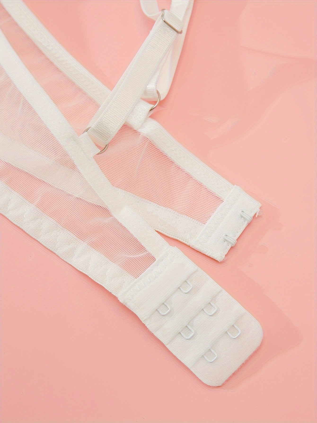 Women's Floral Embroidery Lingerie Set Sheer Mesh Bra and Panties