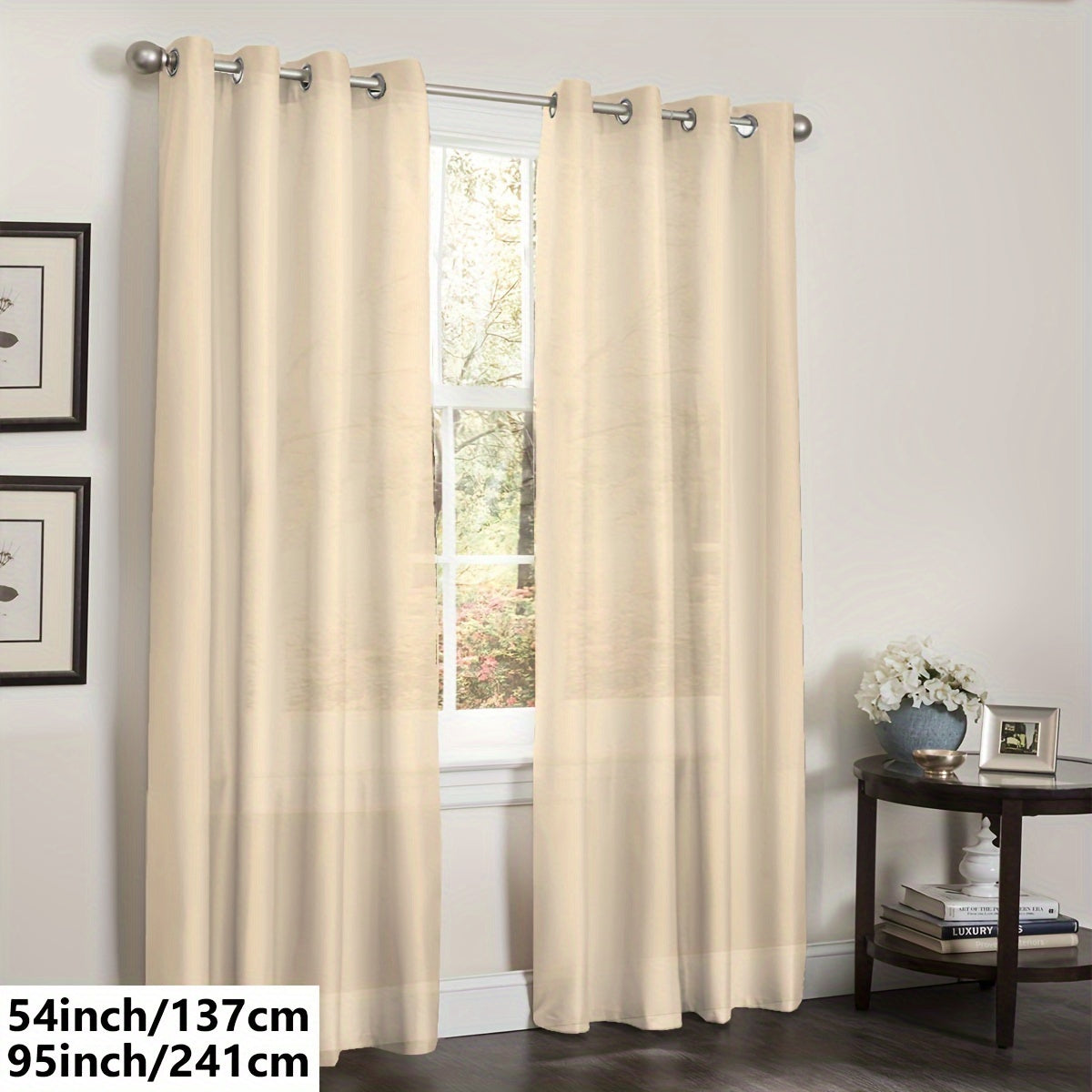 Imitation Silk Rope Curtain for Bedroom and Living Room Single Panel