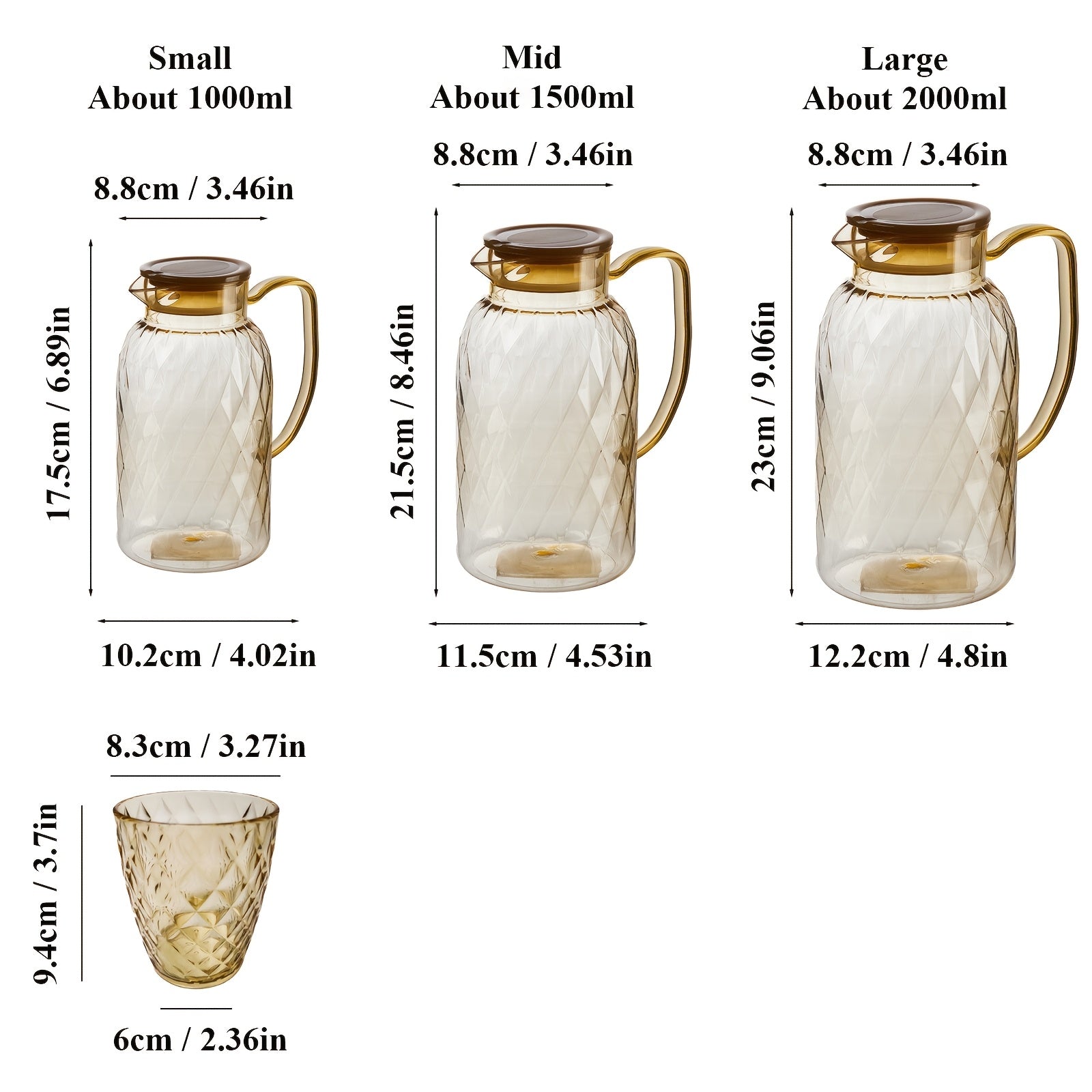 Olla fría de plástico a prueba de explosiones y resistente al calor, de gran capacidad para té de fruta