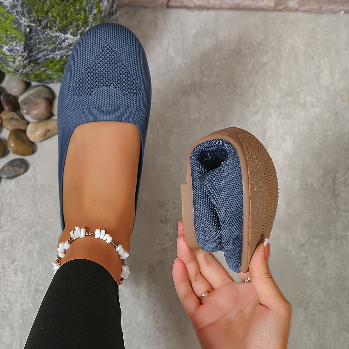 Women's Breathable Casual Flat Slip-On Shoes Large Size Comfortable Anti-slip