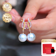 MUFAN Elegant Luxury Dangle Earrings, 12-13mm tabiiy shirin suv marvaridlari bilan 1 juft S925 kumush bilakuzuklar, sovg'a qutisi bilan birga, har kuni kiyish va maxsus tadbirlar uchun mukammal.