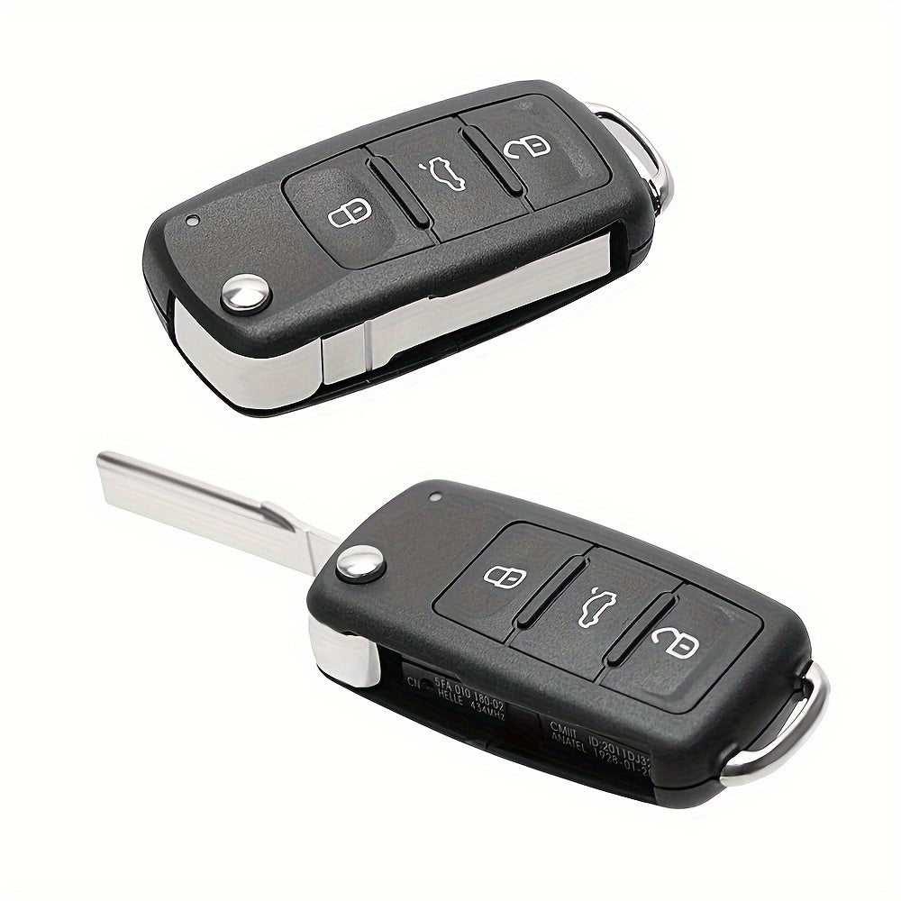 Car Key Shell Remote Flip Cover ABS Material for Volkswagen Models