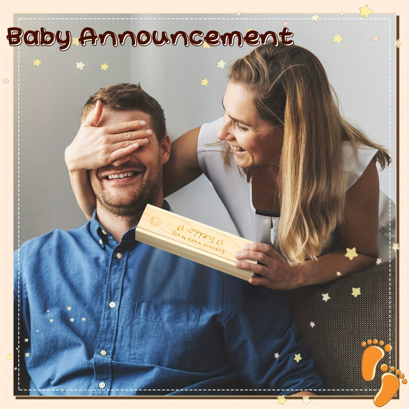 Специальная коробка для хранения объявления о беременности - Идеальный подарок для новых бабушек и дедушек, а также для пап - Ручная работа из дерева