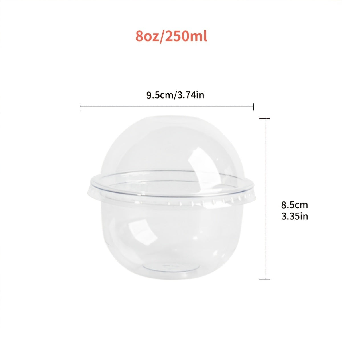 Pack of 10 20 50 8oz Clear Plastic Cake Containers with Dome Lids for Desserts