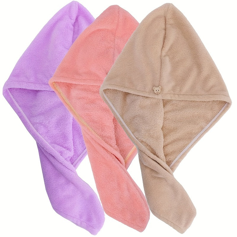Super Soft Microfiber Hair Towel with Buttons for All Hair Types Women