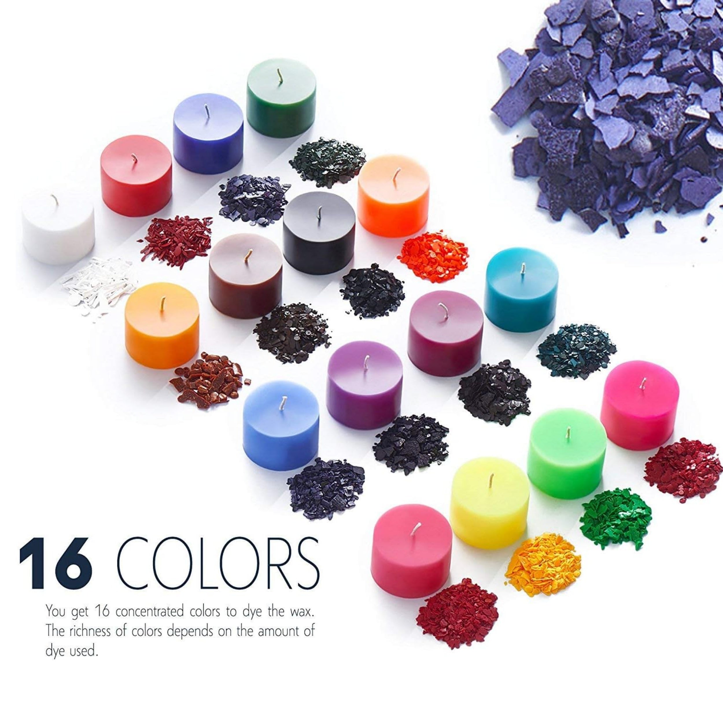 16 Colors Candle Wax Dye Set 5g for Candle Making