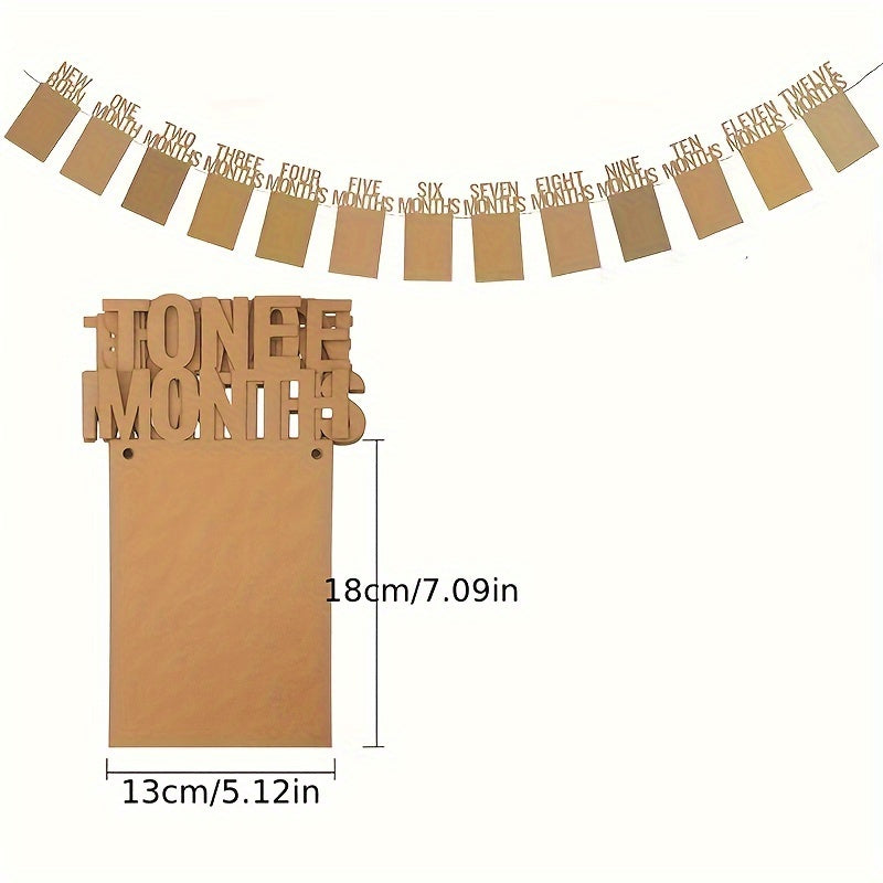 Первый день рождения фотоплакат для мальчиков или девочек, венок с ежемесячными достижениями, 12 месяцев
