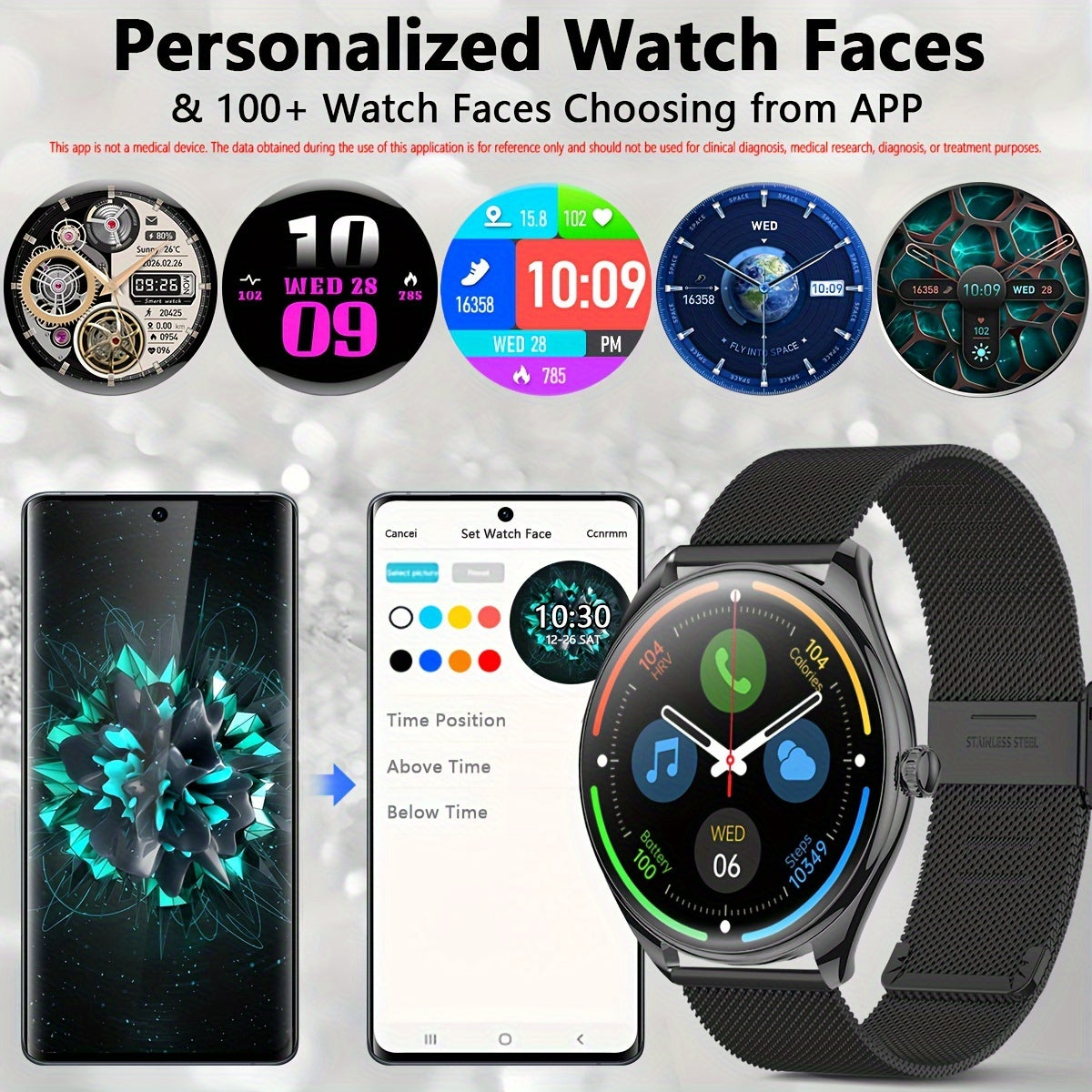 Smartwatch for Men and Women 1.43-Inch AMOLED Display Bluetooth 5.0 Fitness Tracker