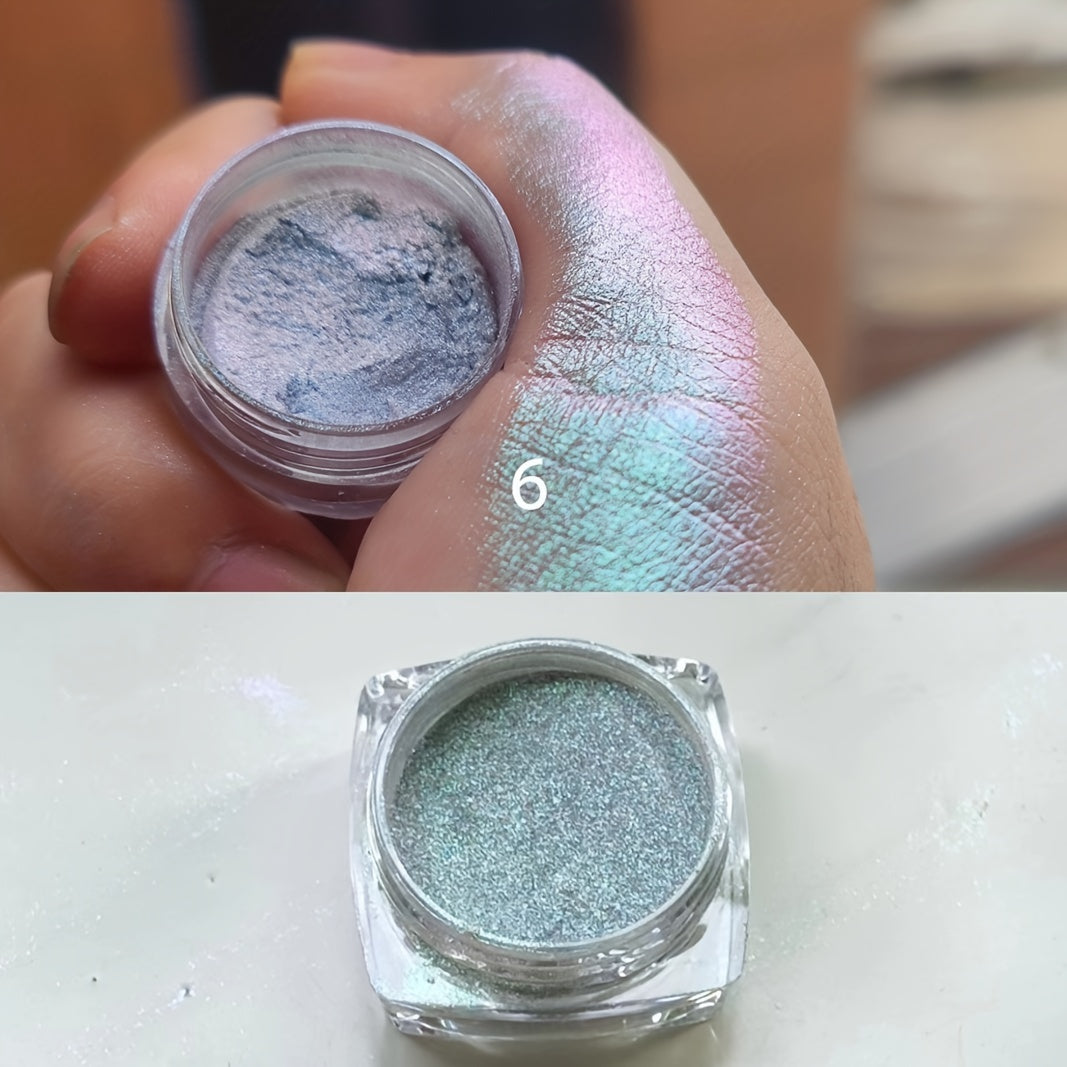 Women Metallic Chameleon Glitter Eyeshadow Powder Chrome Blue Purple Highlighter
