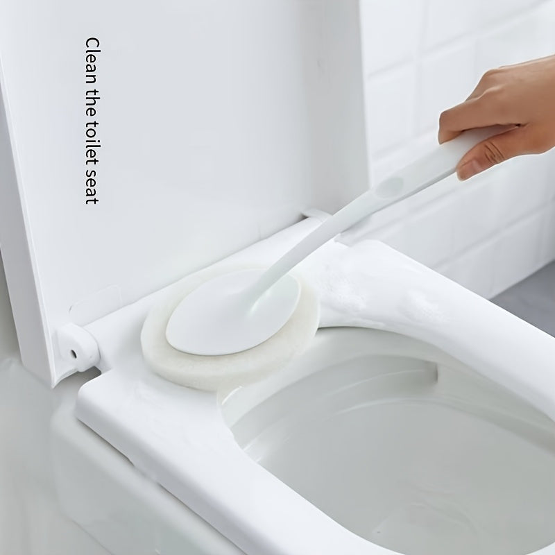 Long-Handled Sponge Brush for Kitchen and Bathroom Cleaning, Reusable, Durable