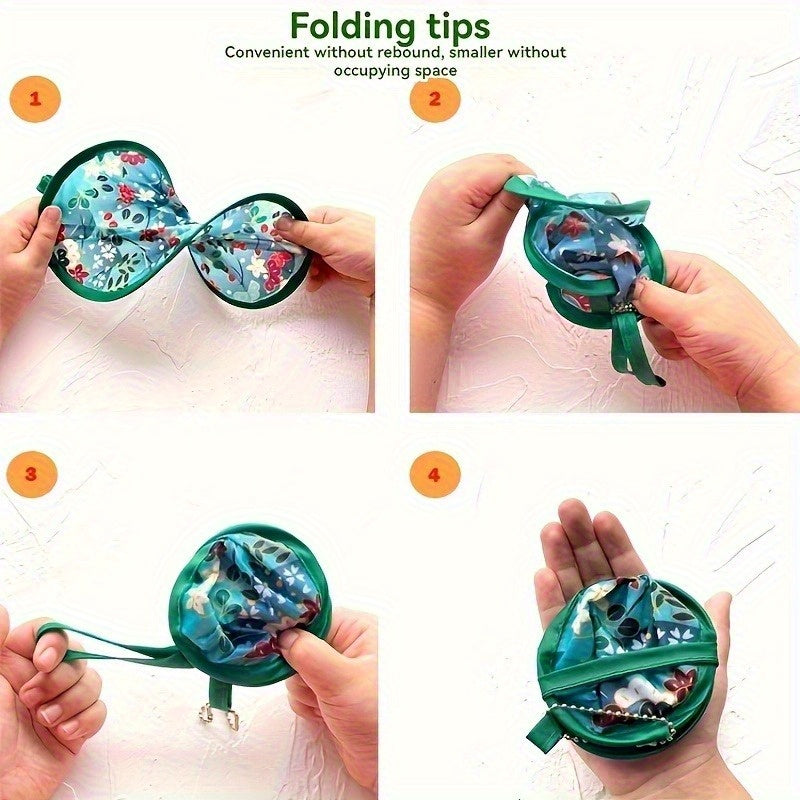 Spring-Themed Folding Hand Fan with Cartoon Ducks Flowers and Girls Durable Portable