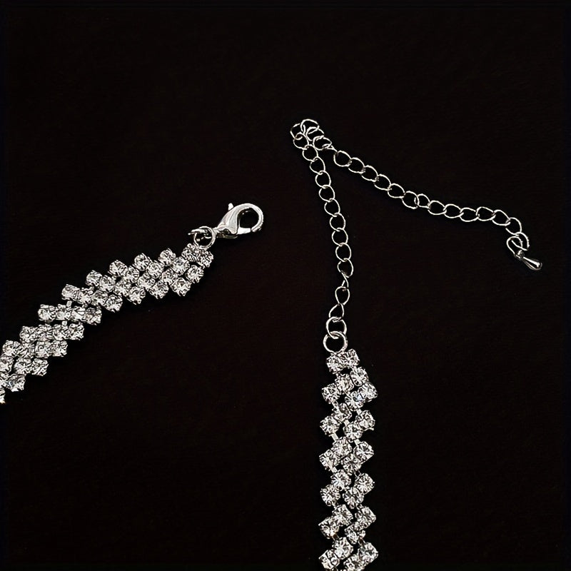 Zarif Rhinestone Choker Marjon - Oddiy yoki Ta'til Kiyish uchun Mukammal