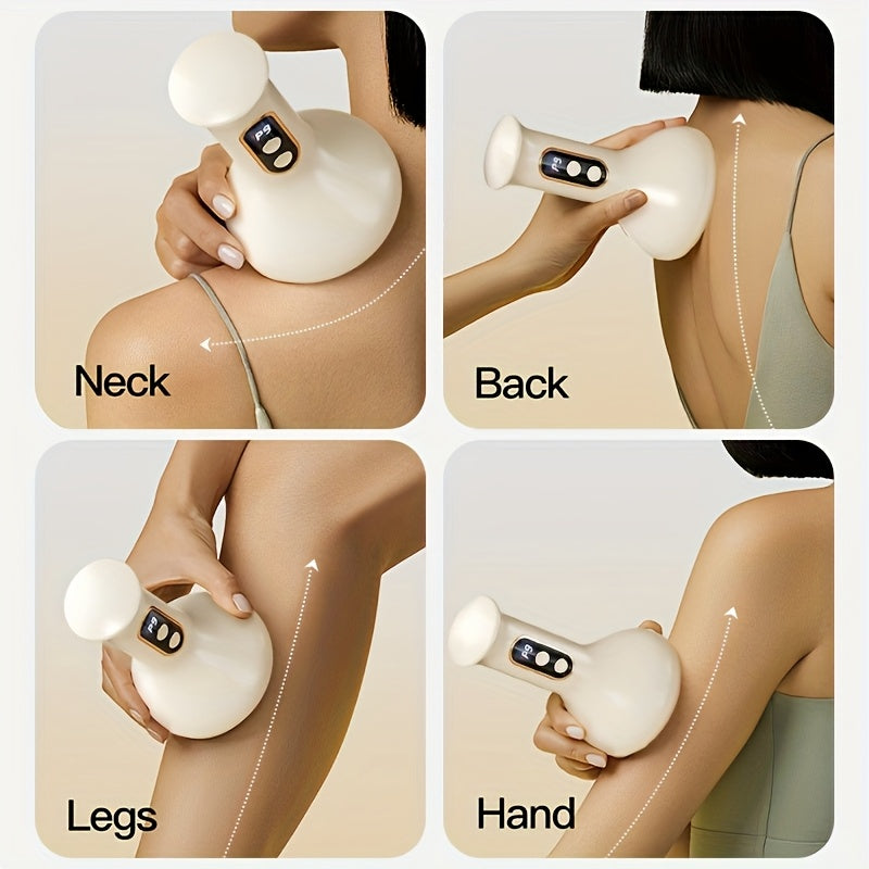 Qayta zaryadlanadigan Gua Sha massaj asbobi, aqlli so'rish stakani, 9 tezlik sozlamalari, isitiladigan ramka, batareya bilan ishlaydi, ayollar, erkaklar, oyoqlar, bel uchun bo'shashish uchun mos keladi.