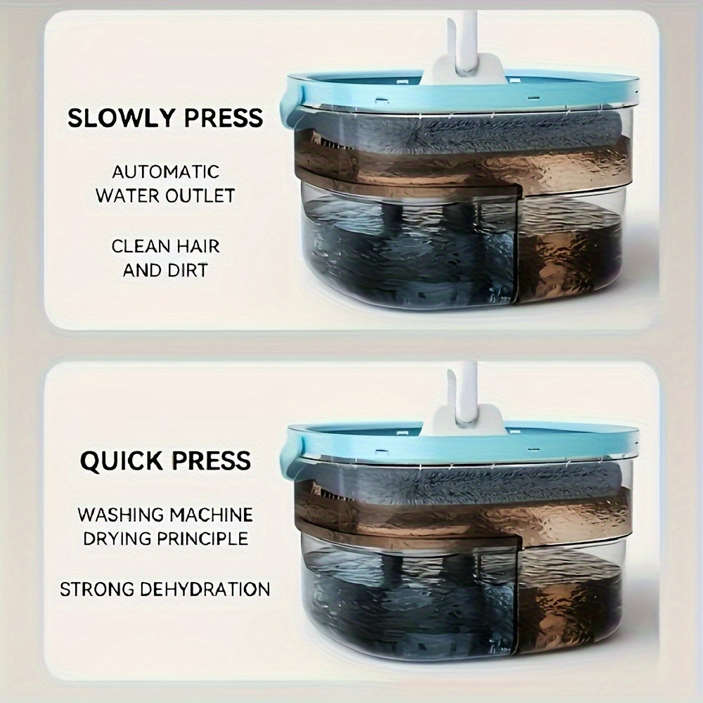 Sistema de mopa y cubeta con giro para una limpieza fácil del suelo, plástico duradero, sin manos