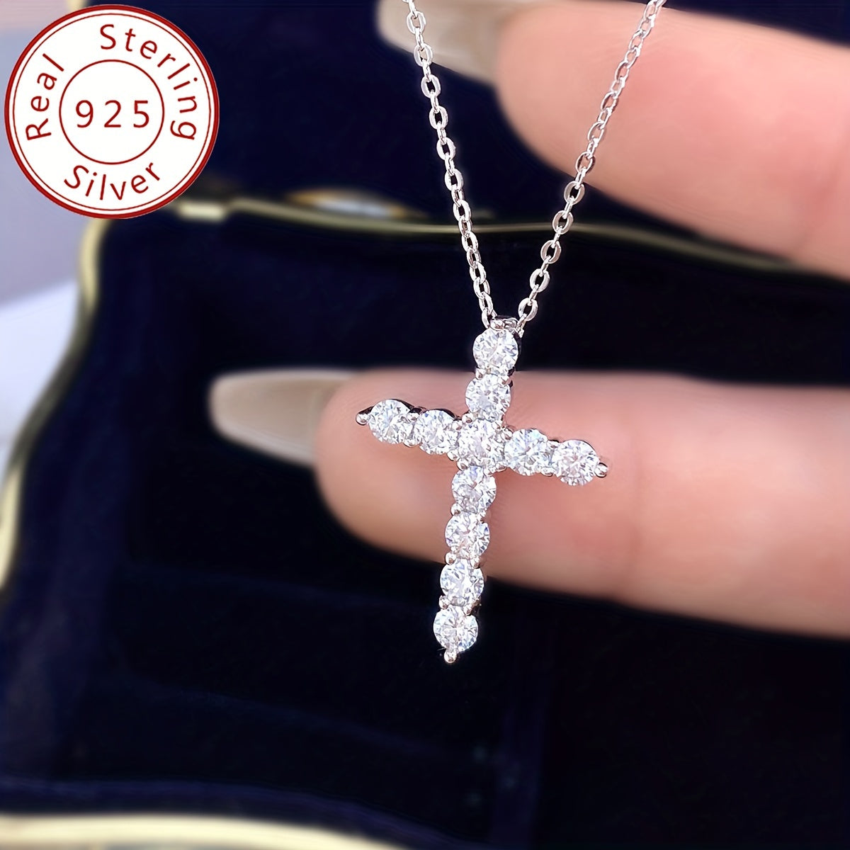 Moissanite Necklace 1.1 Carat 925 Silver Promise Jewelry for Weddings Valentine