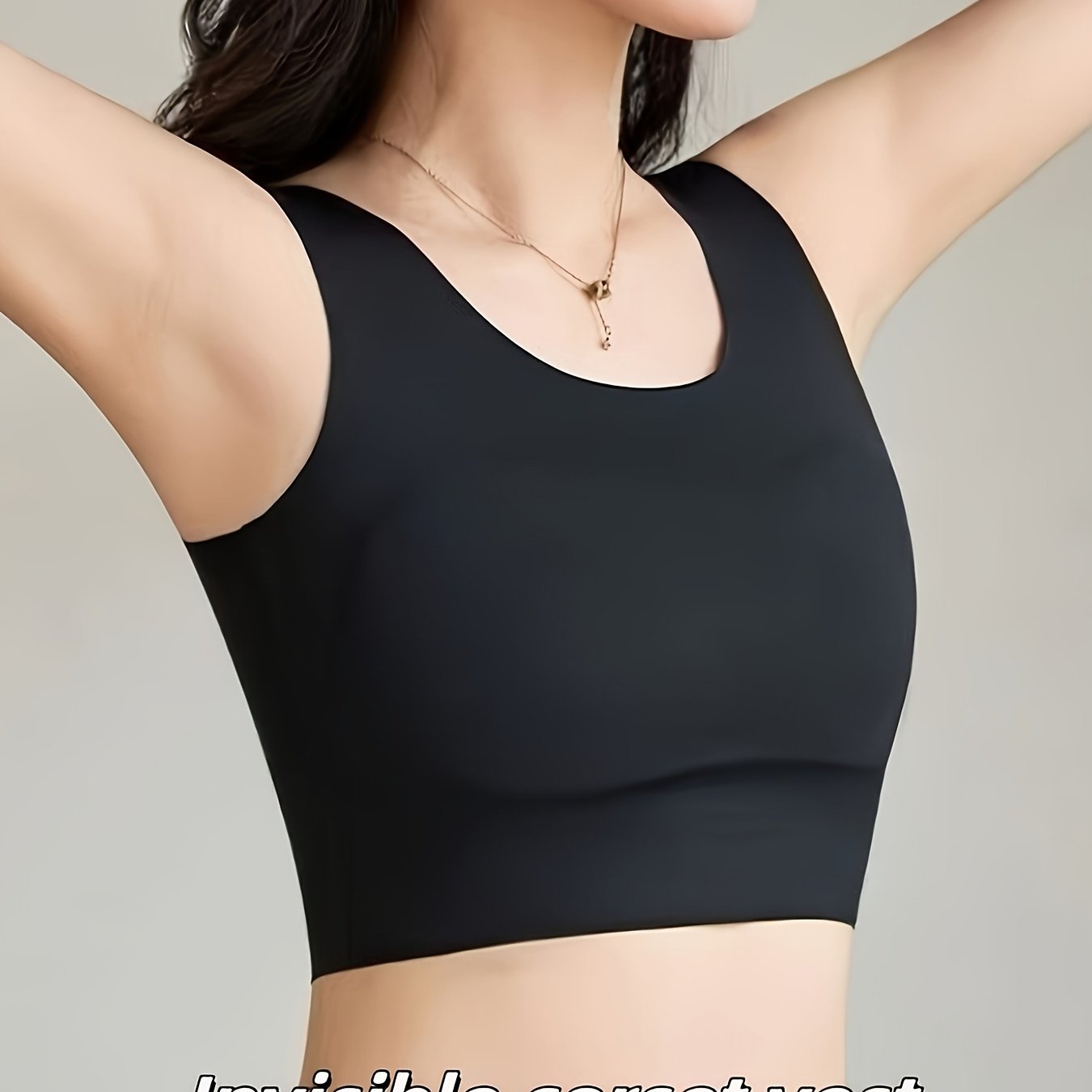 Women's Plus-Size Seamless Bodysuit with Built-In Bra Nylon Blend Black or Apricot