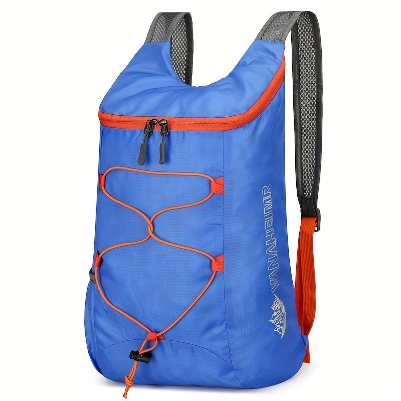 Mochila deportiva impermeable de nylon para hombres para senderismo, viajes al aire libre, plegable y ligera
