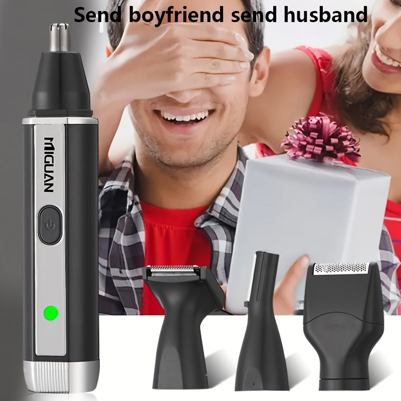 Мужской USB-заряжаемый 4-в-1 набор для ухода за носом, ушами, бородой и бровями