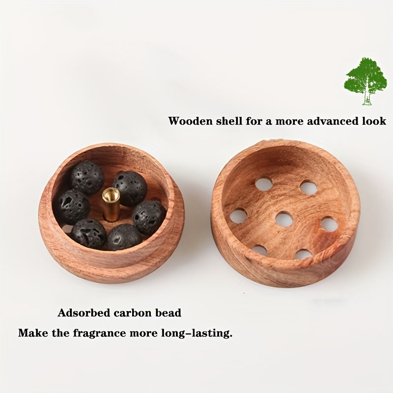 Car Essential Oil Diffuser Portable Wooden Car Aromatherapy Device
