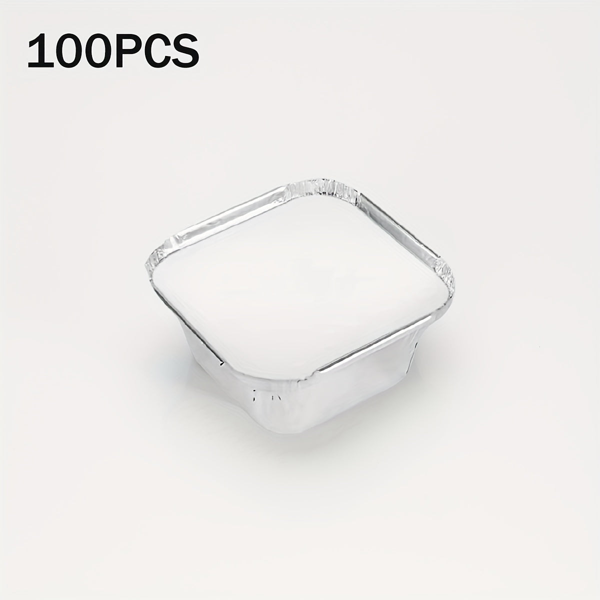50 or 100 Pcs Aluminum Foil Square Mini Pans with Paper Lids for Baking Tarts Quiche
