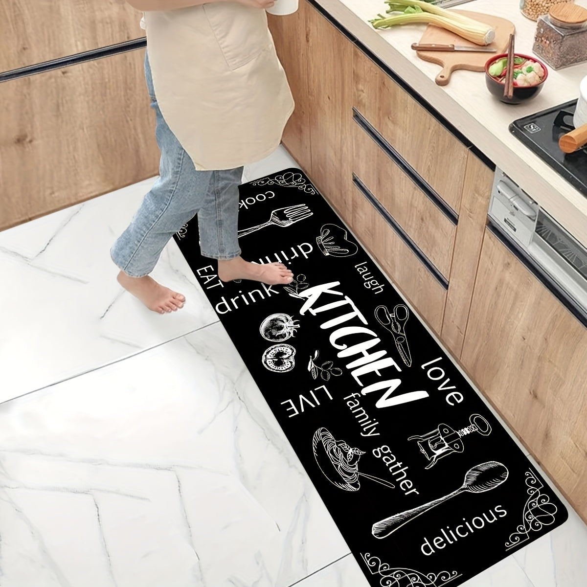 Anti Fatigue Kitchen Mat Non-Slip Cushioned Waterproof Durable Rug