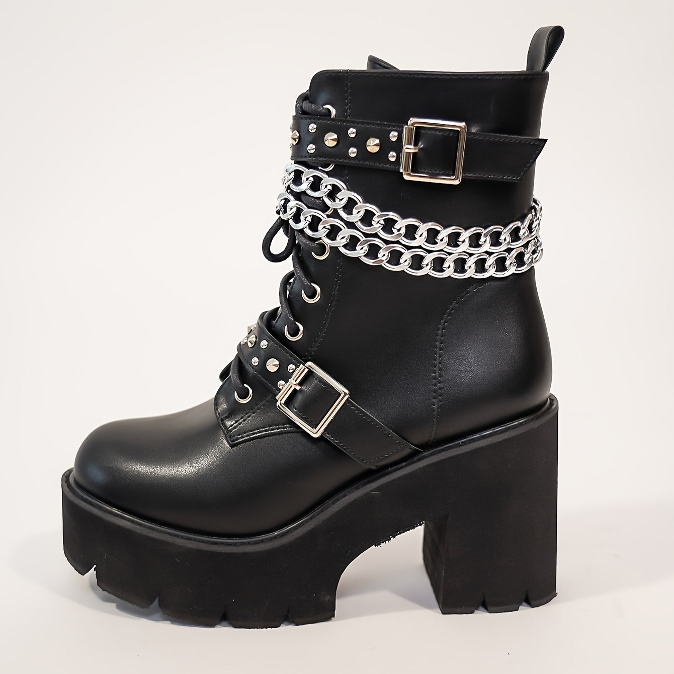 Women's Wedge Thick-Soled Boots Black Comfortable Fashion Footwear